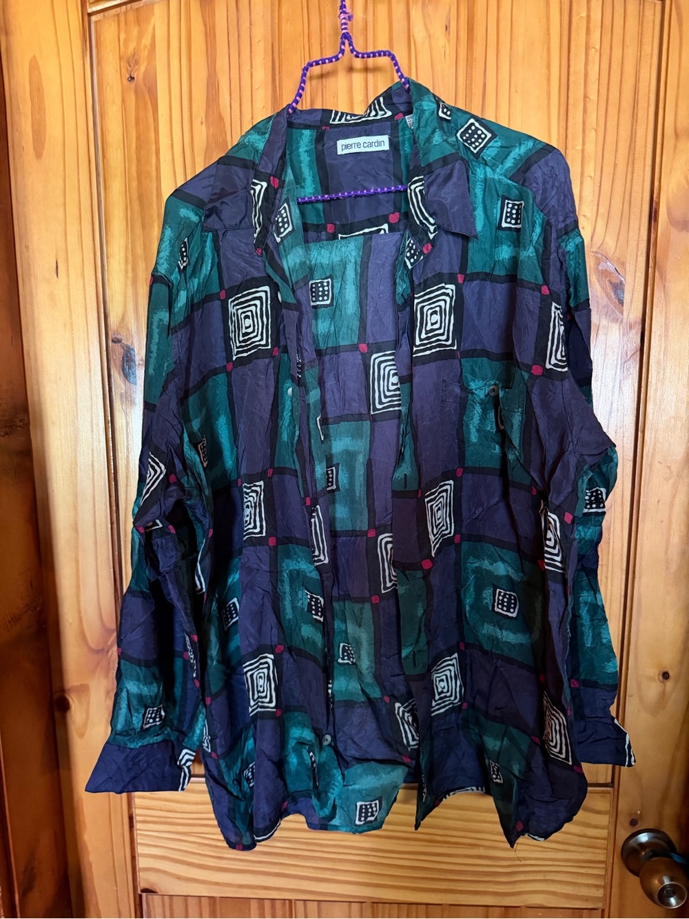 Vintage Pierre Cardin Silk Button Up Long Sleeve Shirt